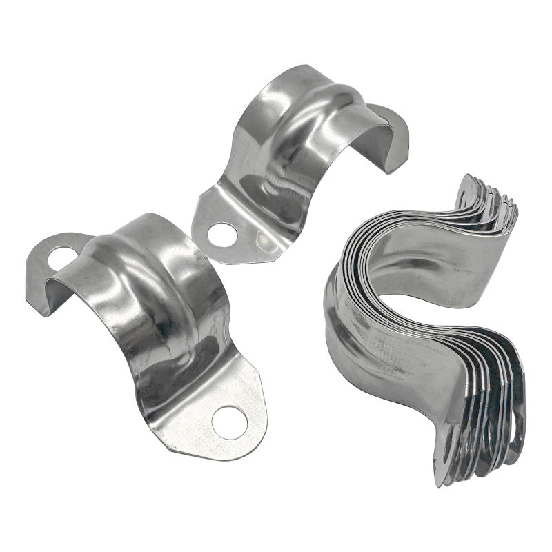 ZLYY 1/2inch Two Hole Strap U Bracket Stainless Steel Tube Strap Tension Clip Assortment Kit Heavy Duty Rigid Pipe Strap Clamp 50PCSï¼ˆ20mmï¼‰ - Image 5